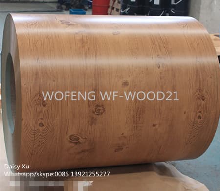 Wood grain color coated galvanized steel coils